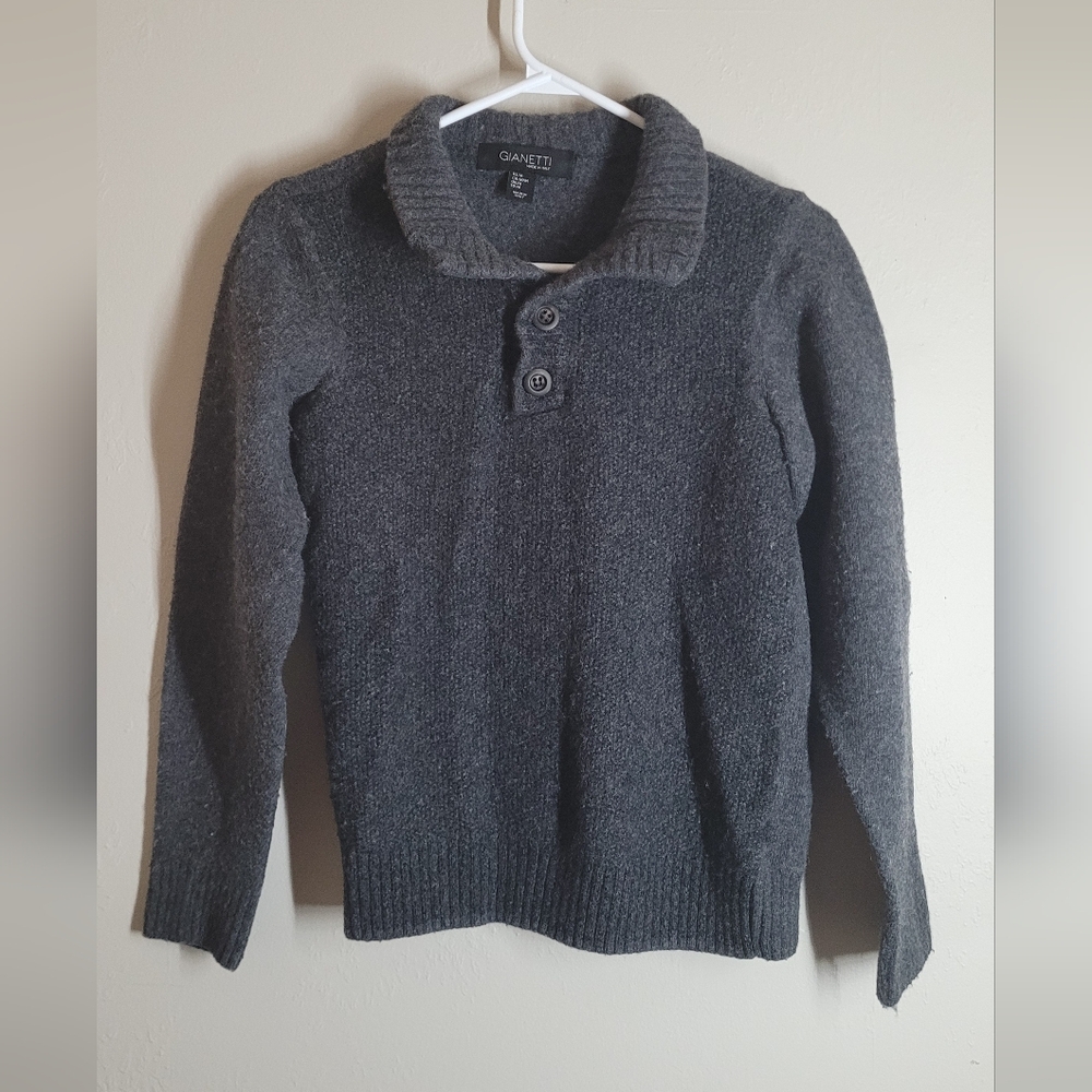 Womens medium Gianetti wool nylon sweater - collared grey long sleeve